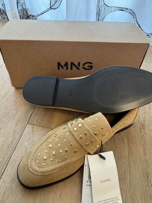 Mokasyny loafersy zamszowe Mango nowe
