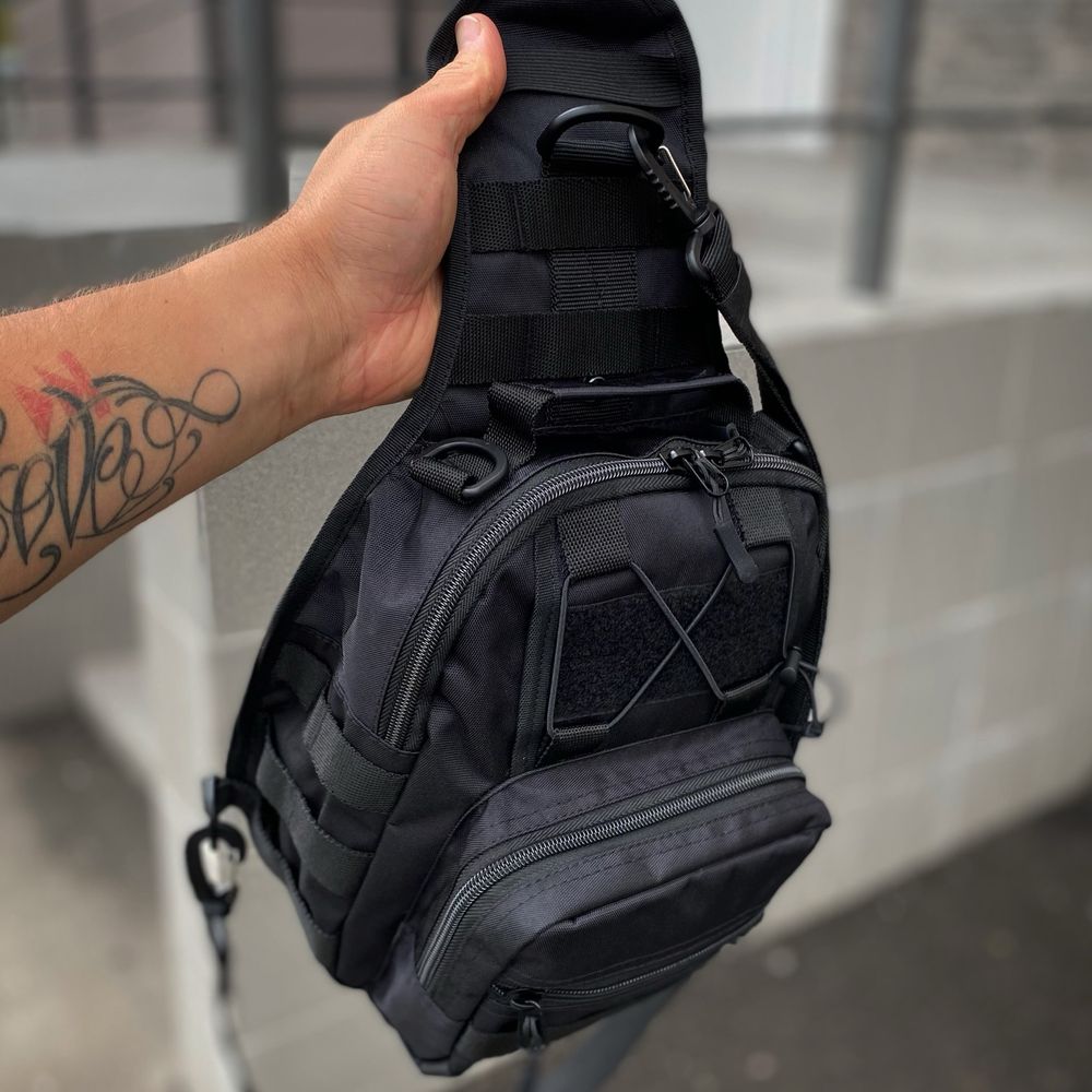Тактична сумка нагрудна через плече бананка чорна Tactic XL