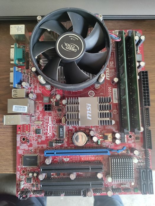 g31tm-p21 материнская плата с ОЗУ, процом и блоком питания