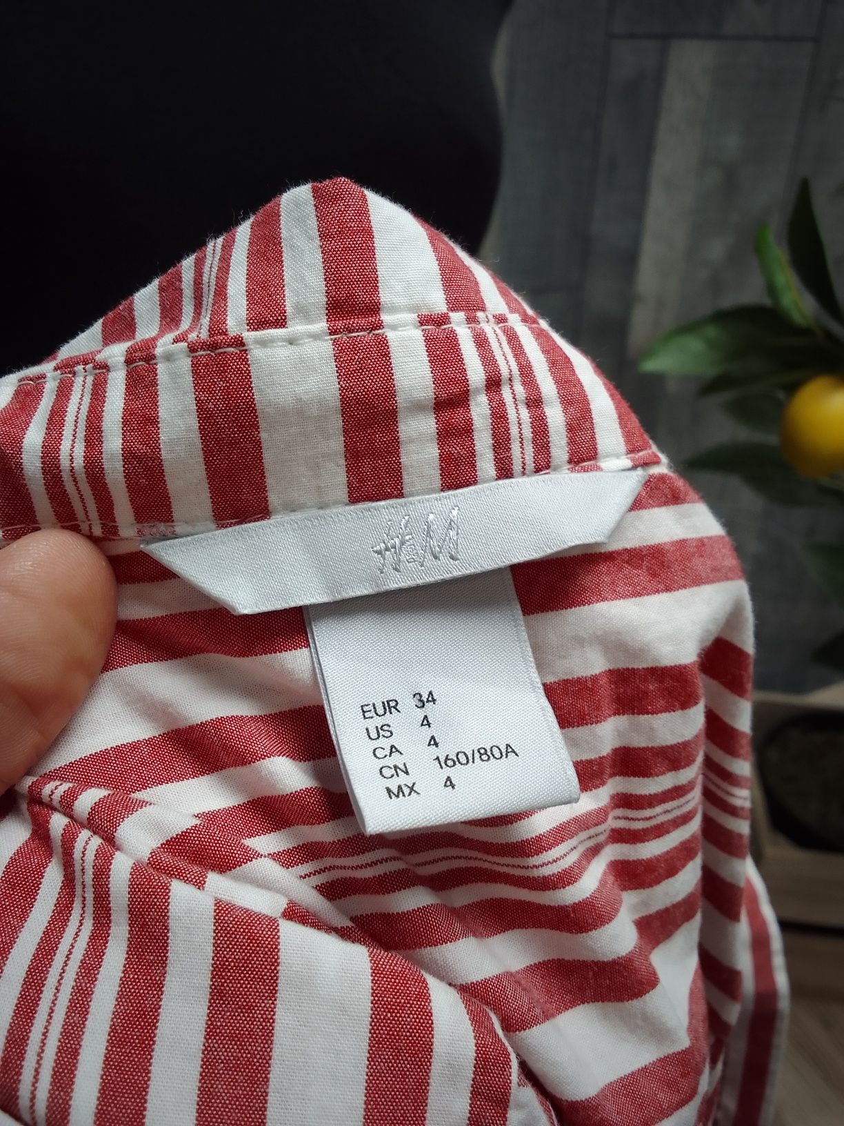 H&M szmizjerka w paski damska sukienka XS