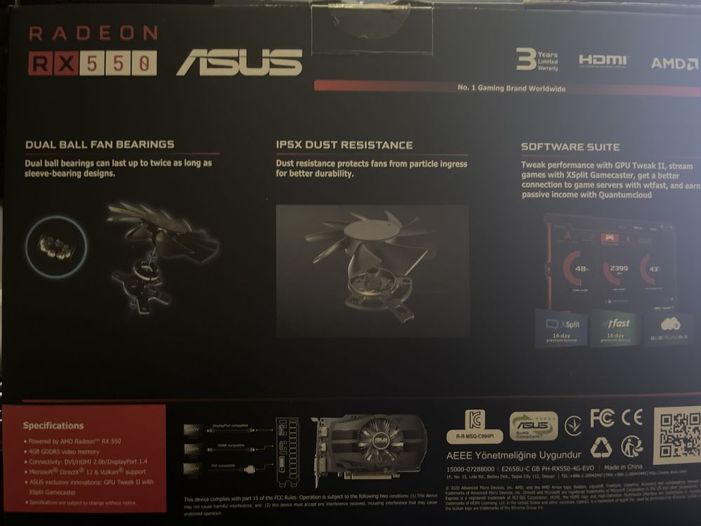 RX 550 4GB Asus DDR5 (low-cost)