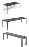 20%! Mesa extensível para exterior 220/320 cm + banco para exterior