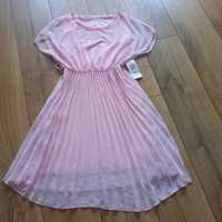 Sukienka różowa plisy New Collection 36/38 M