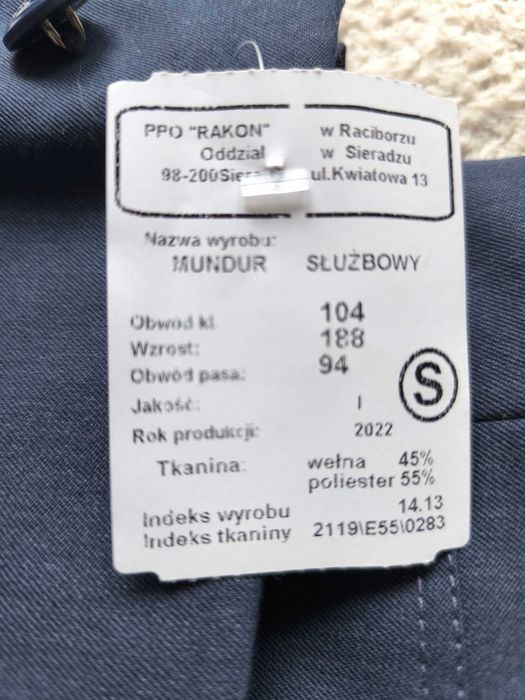 Mundur służbowy Służba Więzienna Gabardyna