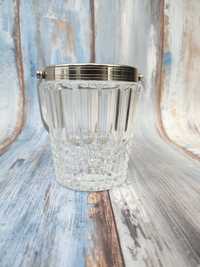 Kryształowe masywne wiaderko na lód - vintage - design