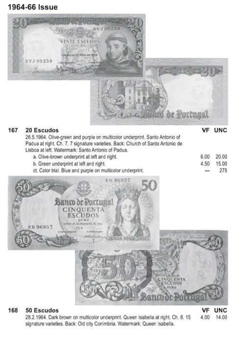 Notas de 50$00 várias.