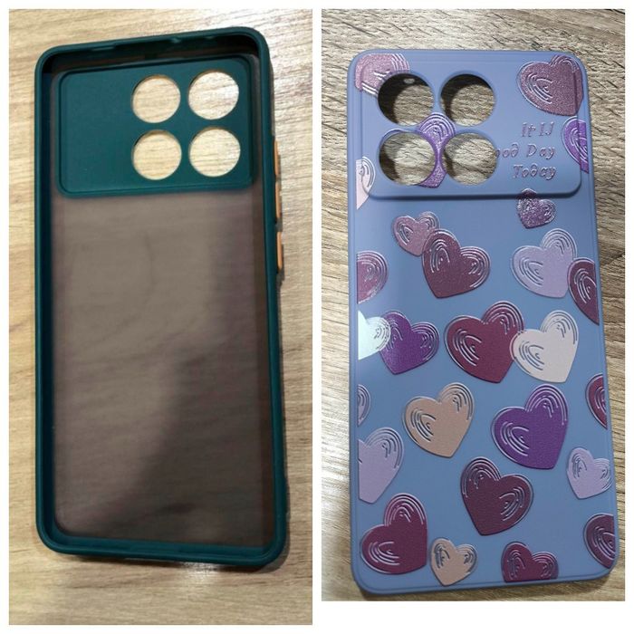 Чехол для poco x6 pro (зелёный и пурпурный)