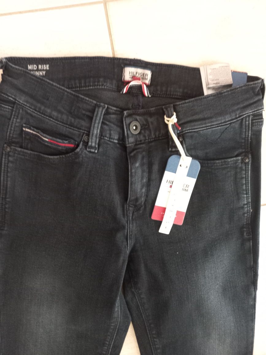 nowe -firmowe spodnie damskie -TOMMY HILFIGER-XS/S-28/32-elastyczne