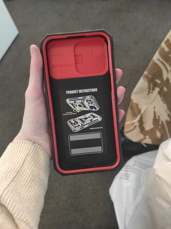 Capa Telemóvel Apple iPhone 15 Pro Max Case Vermelho e Preto