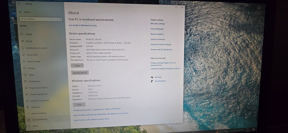 Torre i5 - 3470 CPU  3.2 GHz  8GB