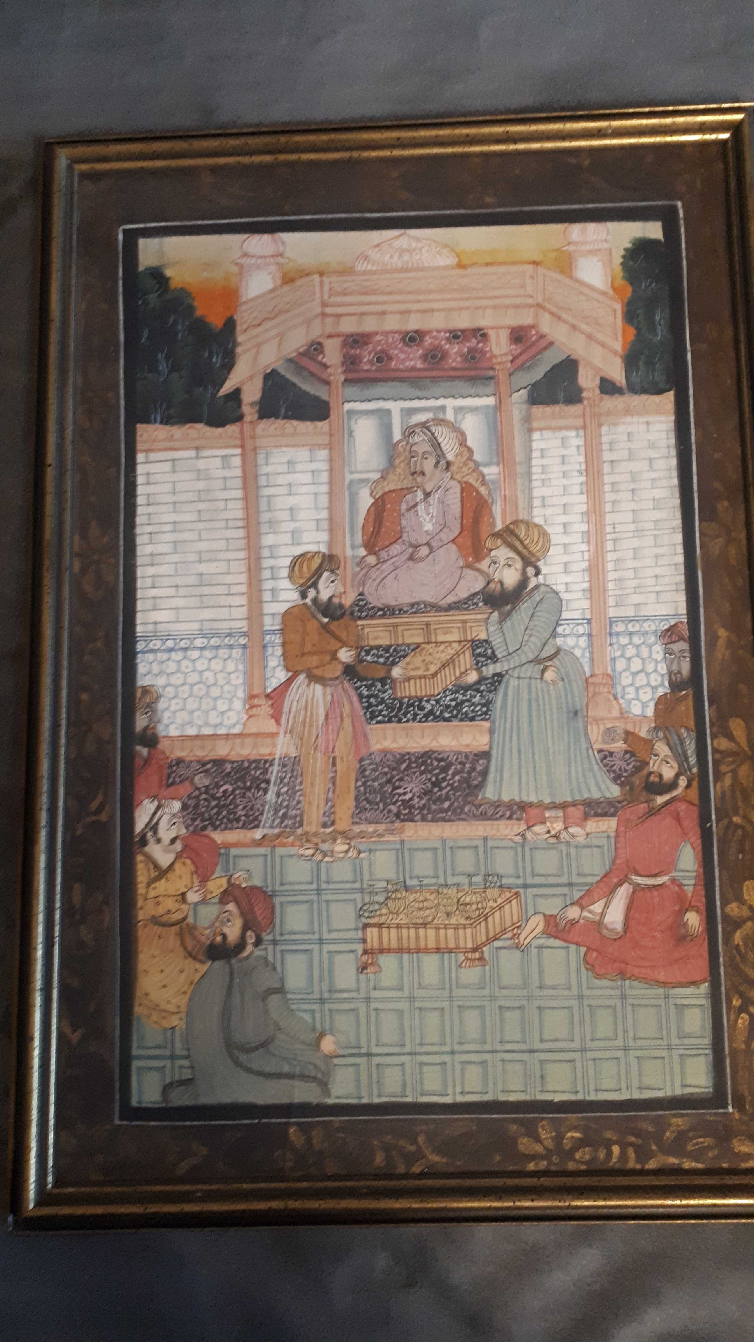 Sztuka indyjska obrazy malowane na jedwabiu