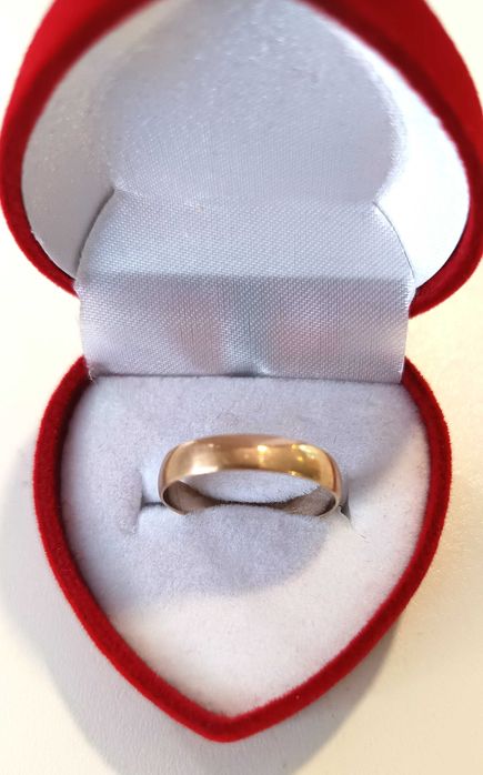 ZŁOTA Obrączka Ślubna Klasyczna 4 MM Półokrągła 585 r19 1,93g