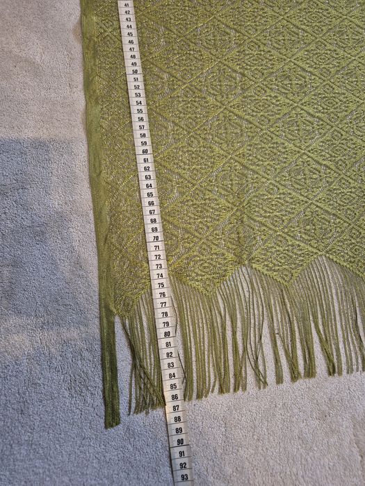 Zielona koronkowa zazdrostka firanka