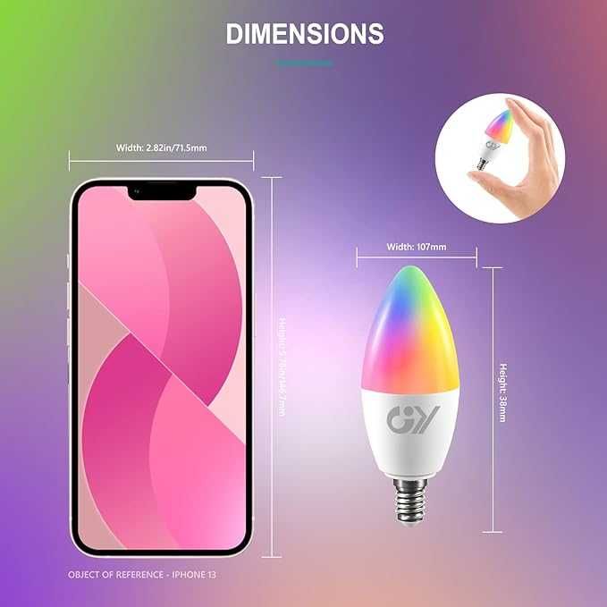 Żarówki Smart LED E14 C37 Kolory WiFi 6W 600lm, 2 szt.
