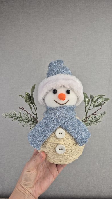 Новорічний Сніговик ручної роботи (Різдвяний декор)