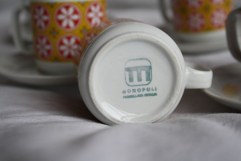 Włoskie Filiżanki Espresso Monopoli Porcellana D'Italia
