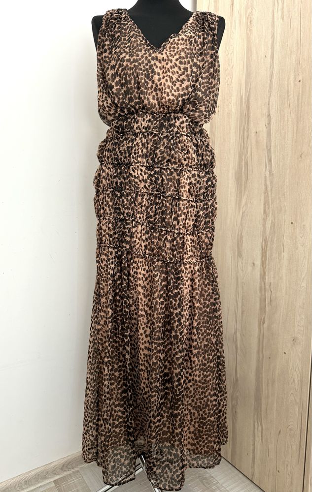 ASOS szyfonowa sukienka maxi Animal print