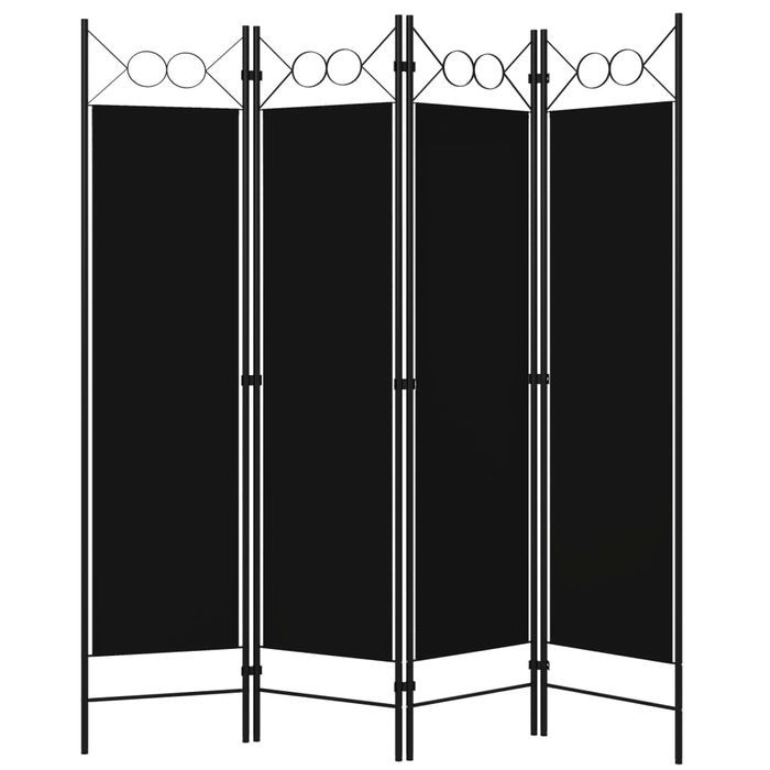 Vidaxl Parawan 4-Panelowy, Czarny, 160 X 180 Cm