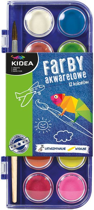 Farby Akwarelowe Kidea 12 Kolorów Derform