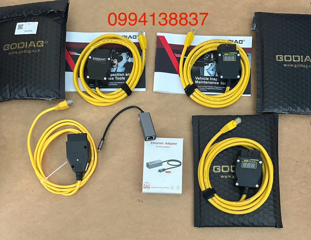 Шнур GODIAG GT109 DOIP ENET (с дисплеем напряжения) BMW MB VW Audi