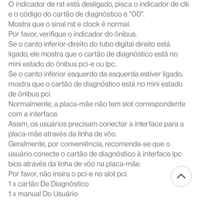 Mini testador de motherboard's e portáteis Mini PCIe - CMOS POST CODES