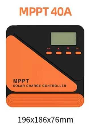 Controlador Carga MPPT Puro 40A ou 60A 12v | 24v LifePo4 e Chumbo