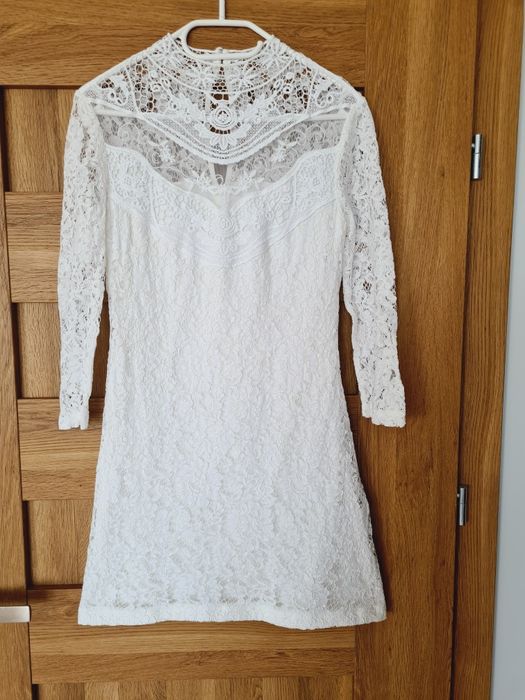Sukienka koronkowa biała Komunia Chrzest Wesele