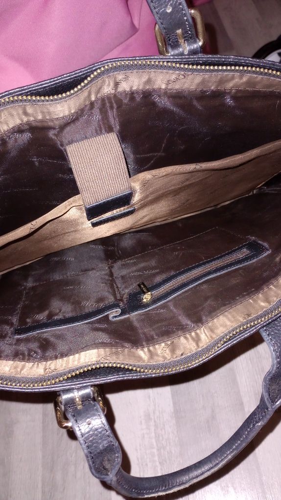Wittchen czarna duża torba shopper I na laptop skóra