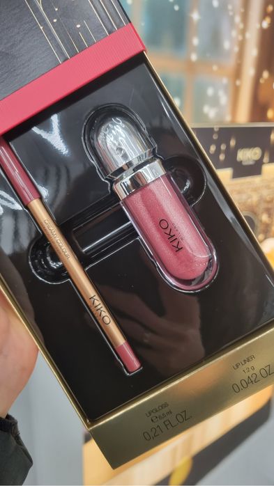 Набір подарунковий Kiko milano 3d hydra lipstik + олівець creamy