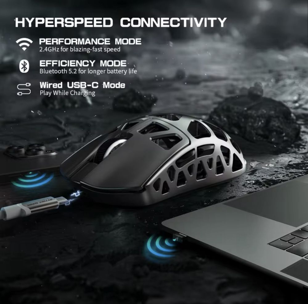 Ігрова бездротова мишка Attack Shark R3 Silver