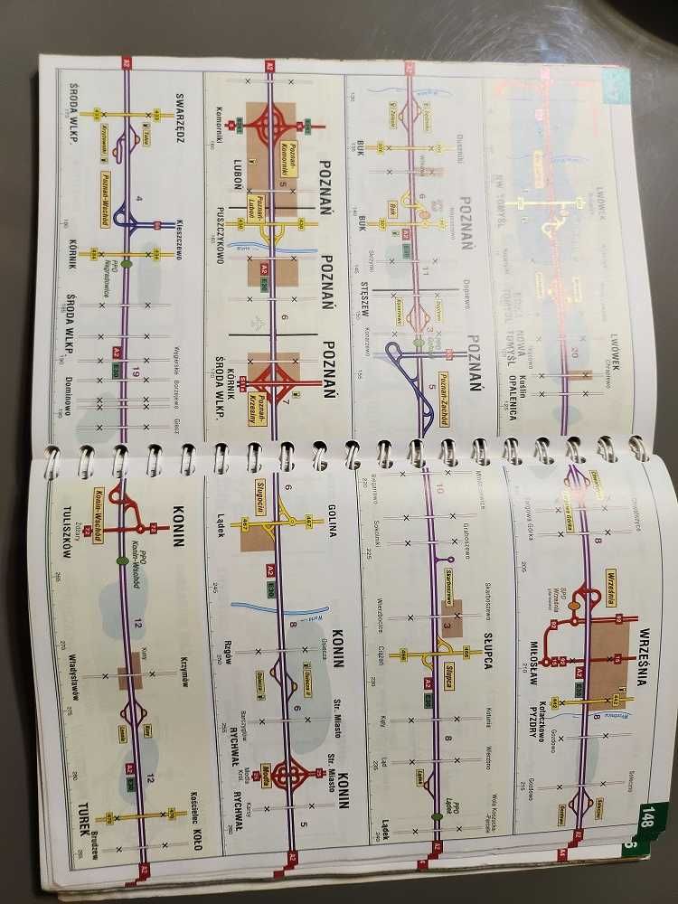 Komplet: Polska Atlas samochodowy Autoatlas Europa Cart. Budapest