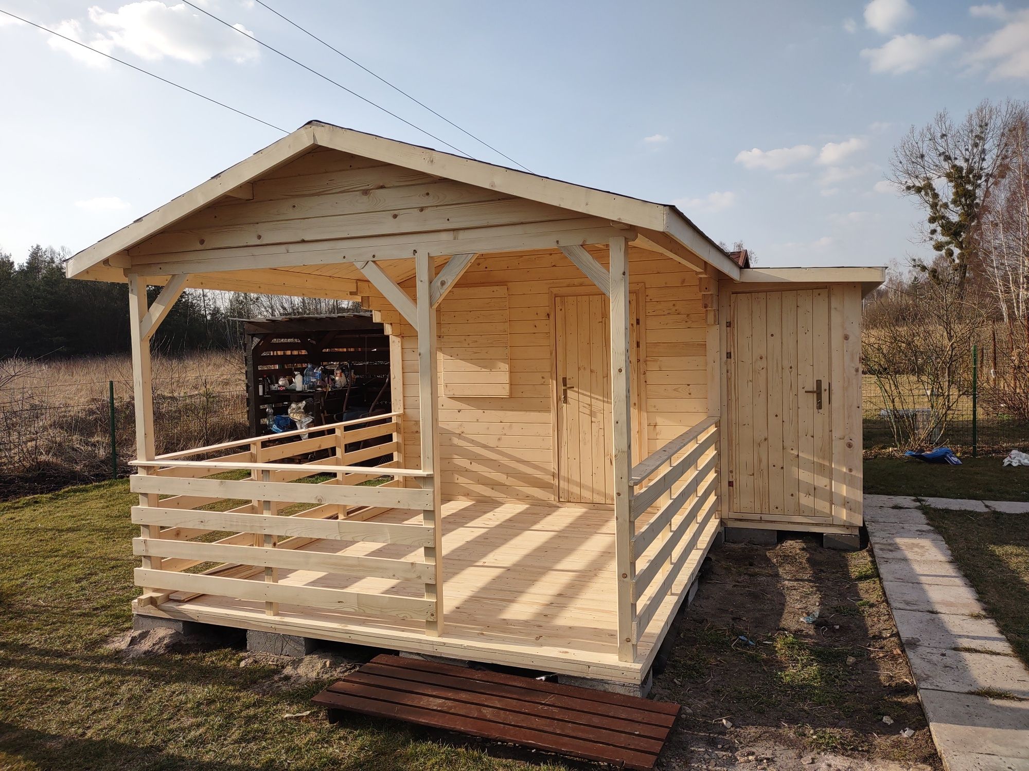 Domek dom ogrodowy drewniany JANOSIK, 21m2  Altana garaż wiata (Promoc
