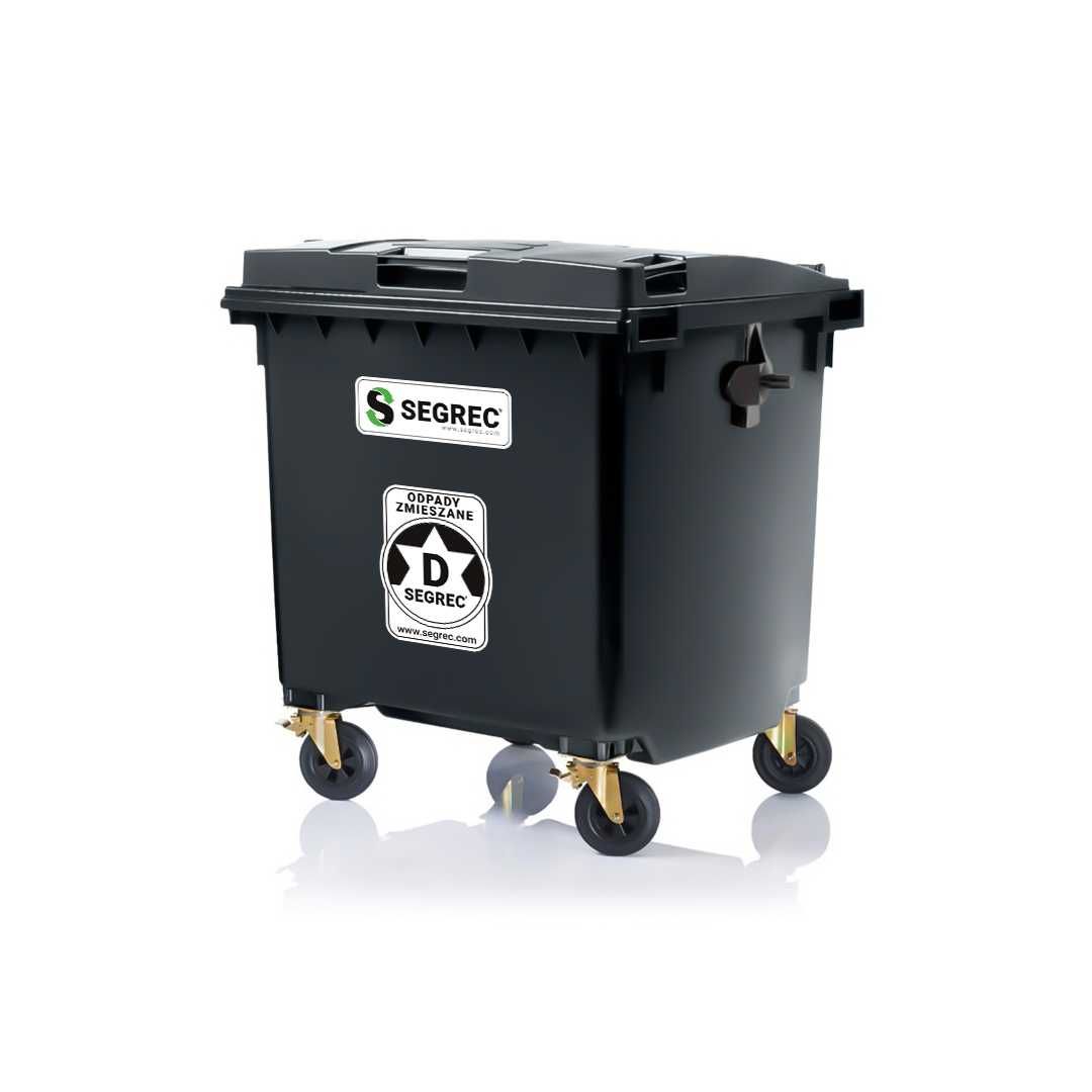 SEGREC Zestaw 4 Kosze 1100L Premium Papier Szkło Plast/Metal Zmieszane