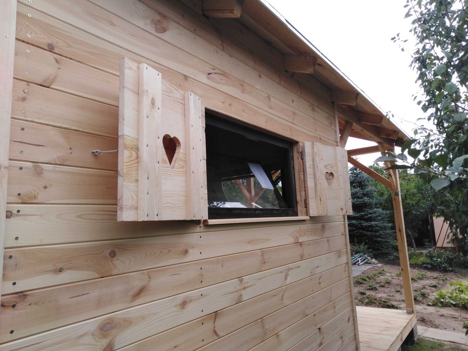 Drewniany domków, domek na działkę altanka ROD szopa narzędziownia