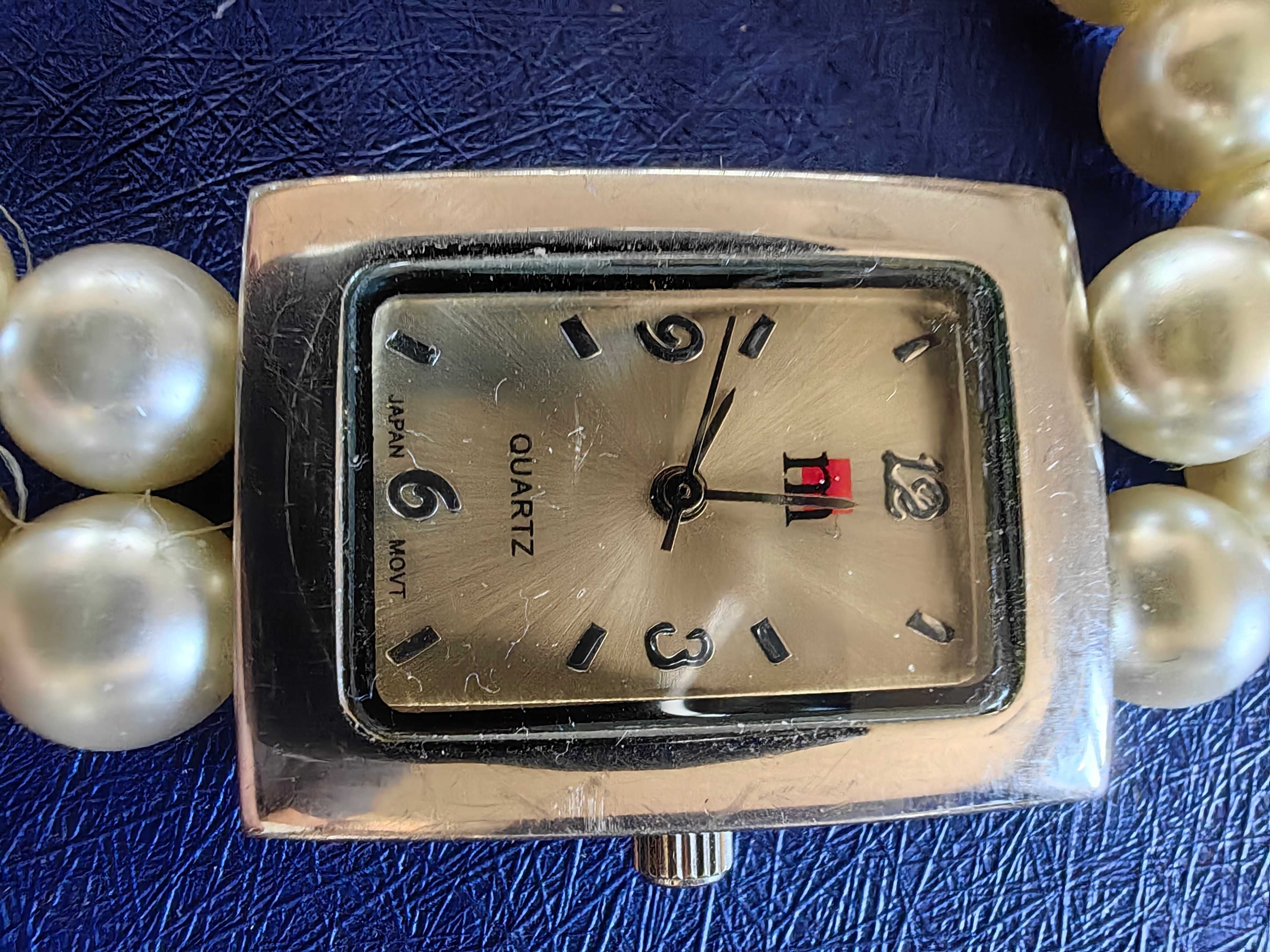 Damski zegarek Japan Movt firmy M quartz - bransoleta z pereł