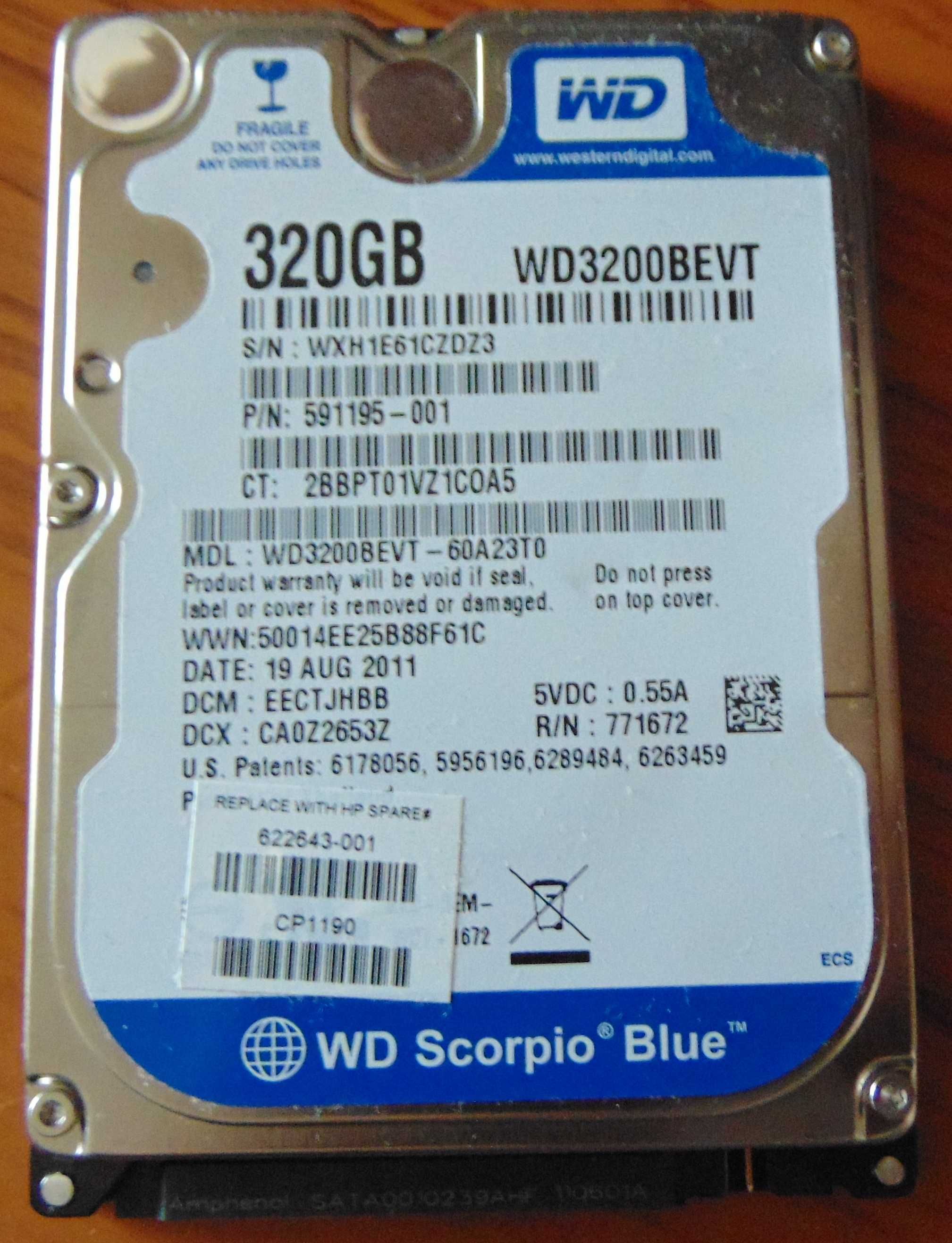 Жесткий диск WD 320Gb 2,5" (HDD 2,5")