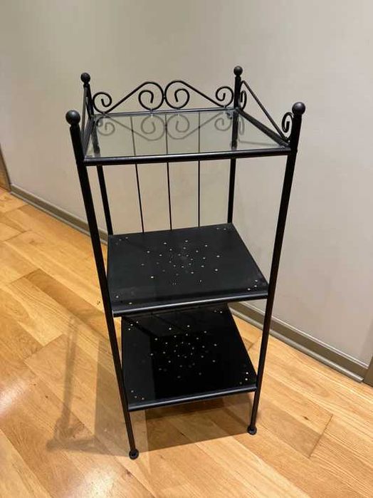Estante metal e prateleiras de metal e vidro IKEA