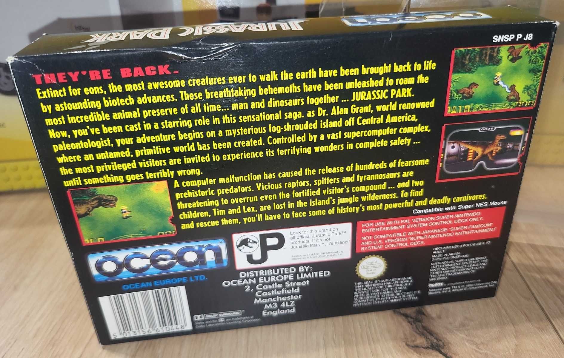 Gra Jurassic Park - NINTENDO SNES - BDB- stan CIB Komplet +Protektor
