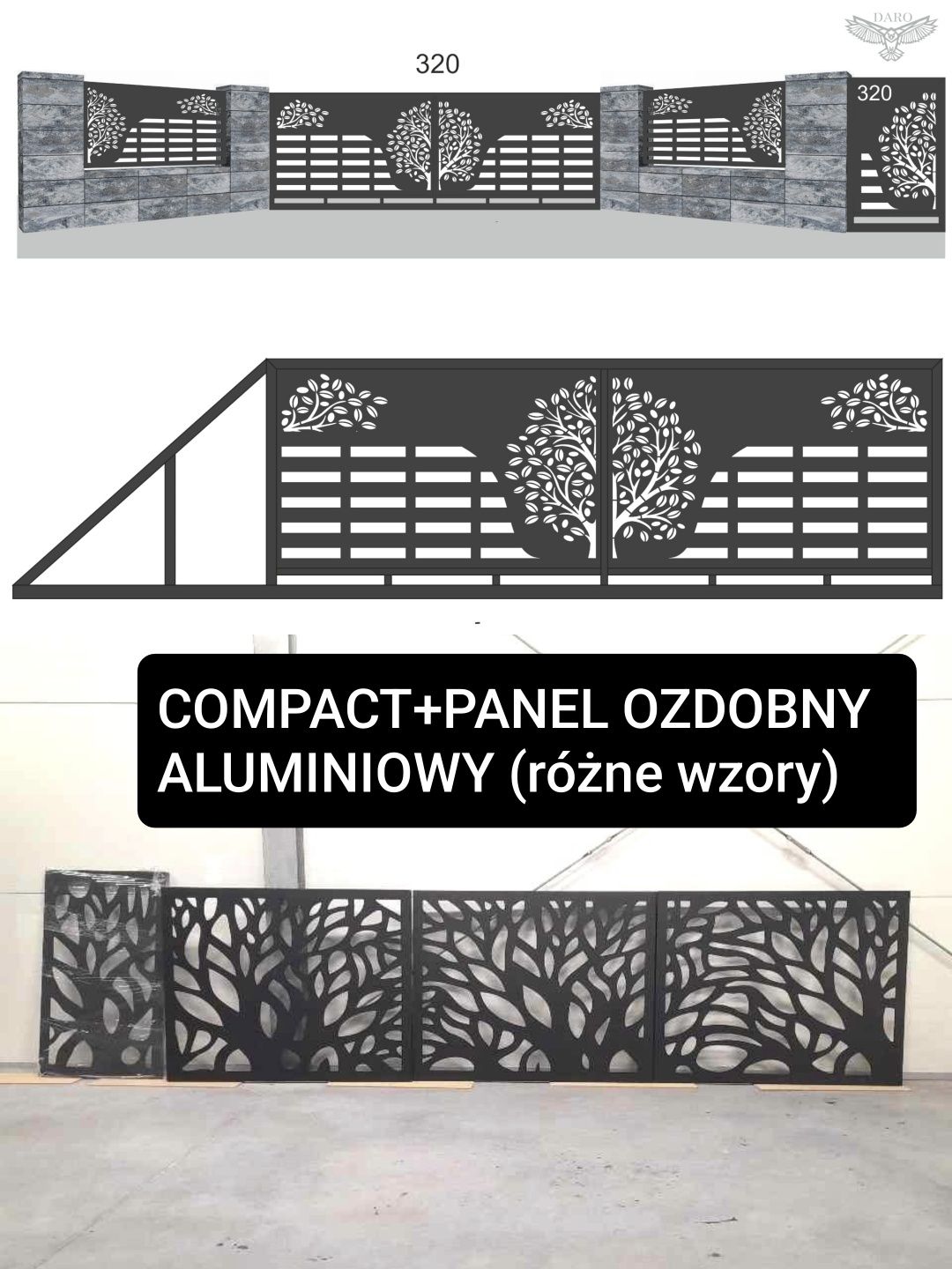 Brama przesuwna panelowa 5mx1,42m, ocynk ogniowy+RAL, dostawa PL