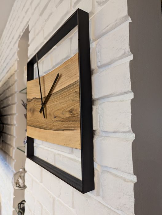 Zegar ścienny, styl loft, ręcznie wykonany, drewno