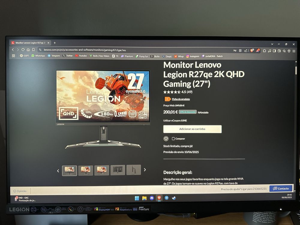 Monitor Lenovo R27QE
