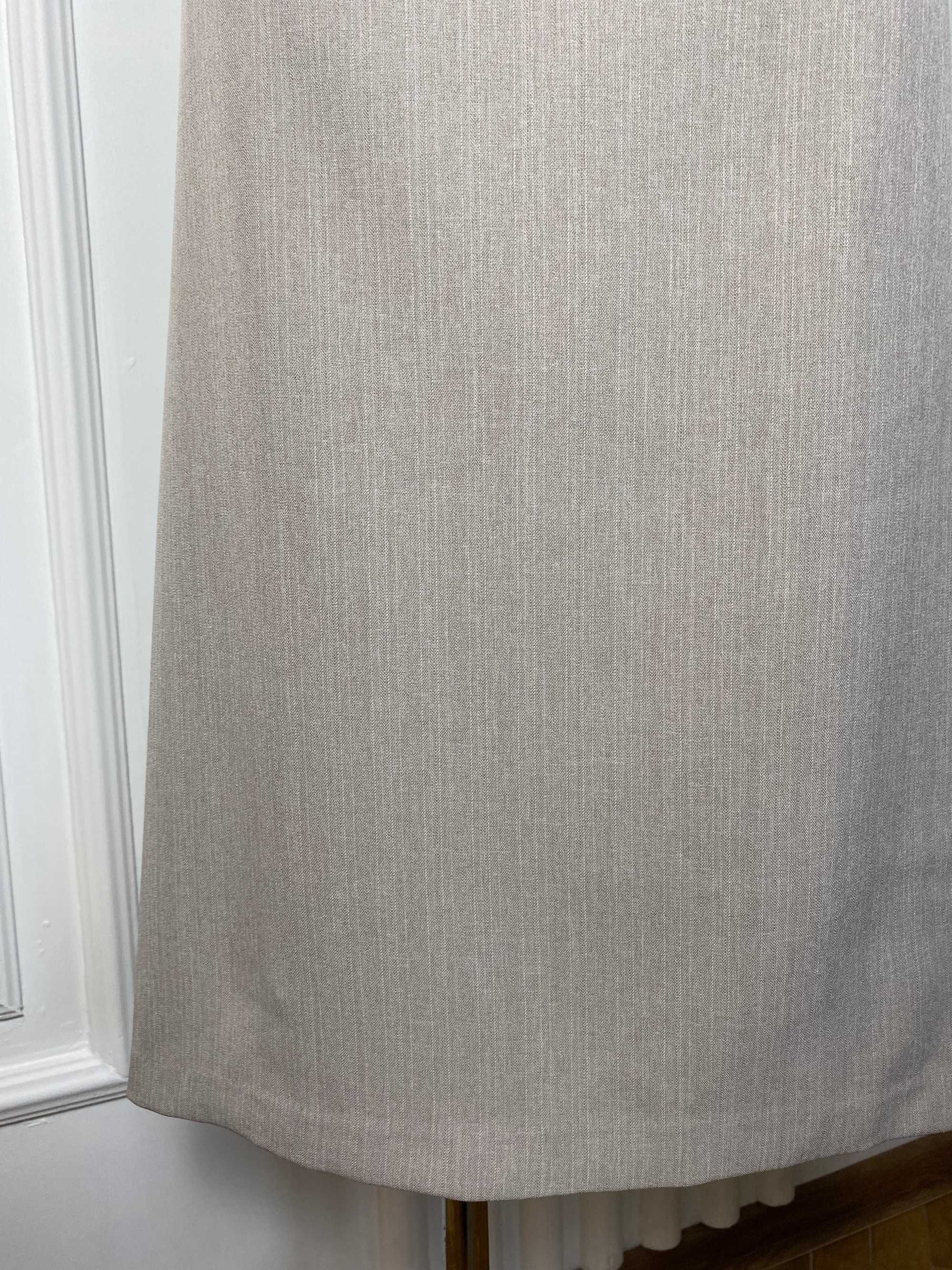 Spódnica długa midi szara na suwak plus size 48 4XL  elegancka