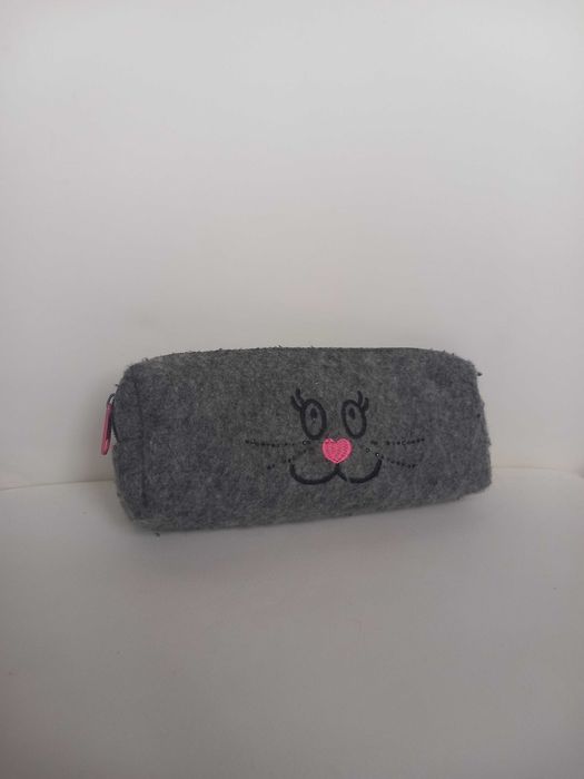 Piórnik szkolny szary z myszką