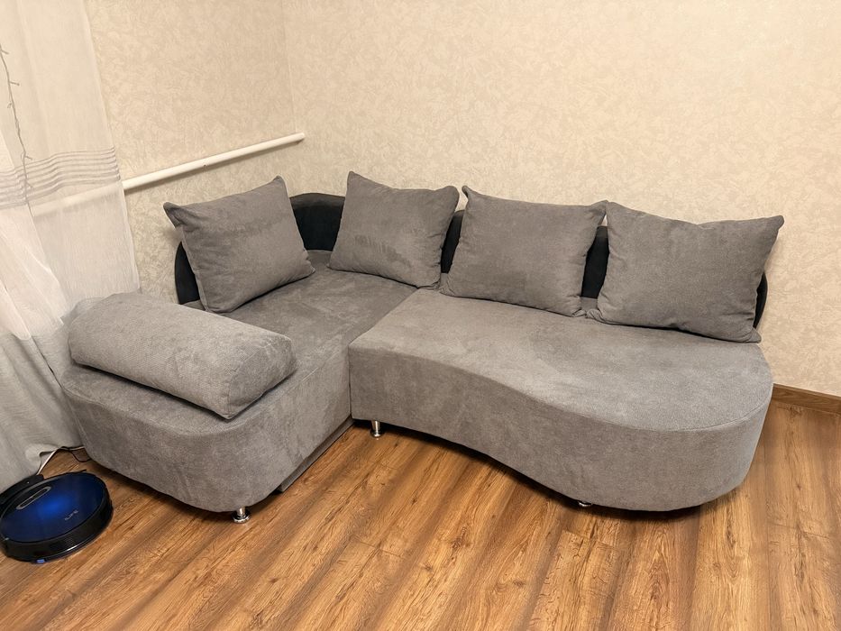 Кутовий розкладний диван як новий | Велюр + ніші для білизни