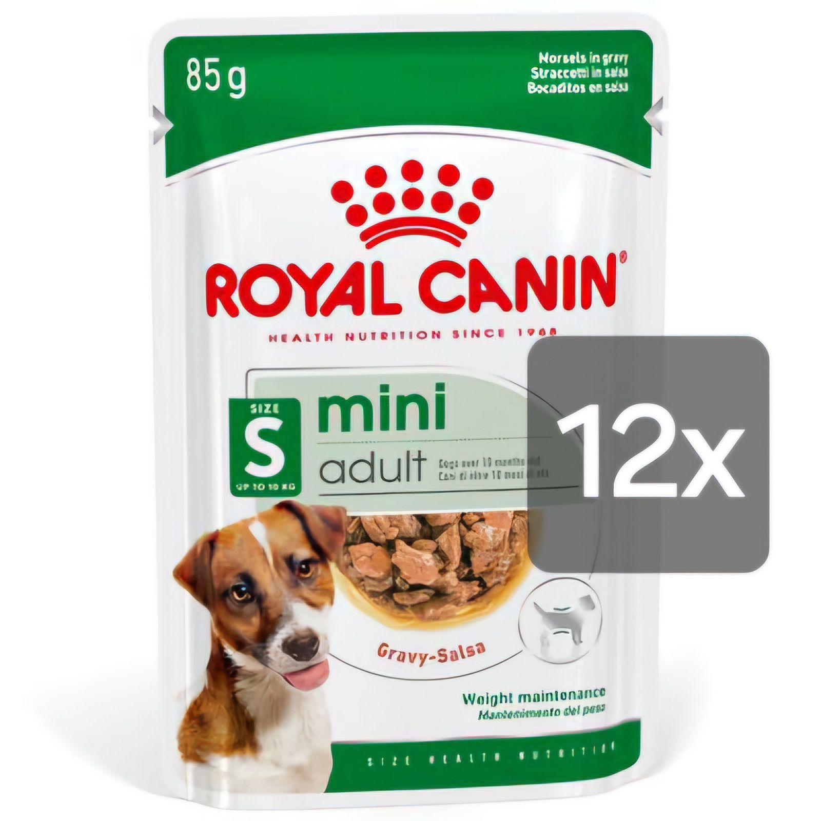 Royal Canin 12x 85g + Gratis, Mini Adult Saszetki dla Psa Pokarm Sos
