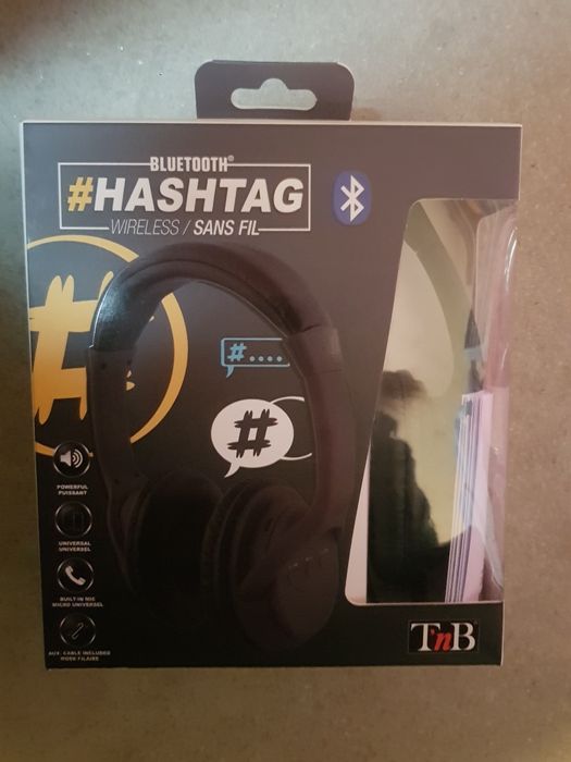 Auscultadores Bluetooth TNB Hashtag (Microfone - Preto)