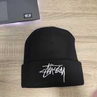 Stussy big logo шапка бини стуси черная унисекс sk8 y2k