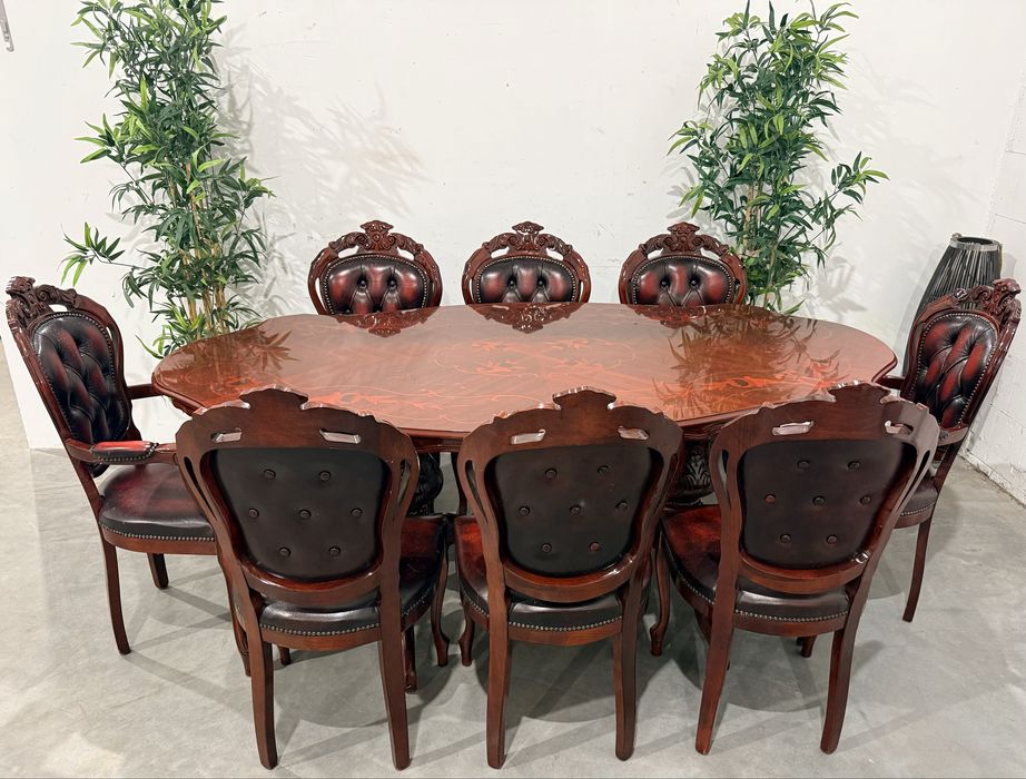 Ładny zestaw stół + 8 krzeseł w stylu ludwikowskim. Dowóz, wysyłka