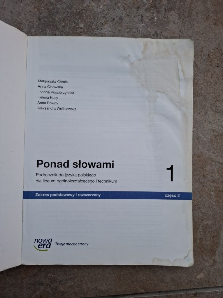 Ponad słowami 1 część 2 zakres podstawowy i rozszerzony