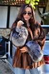 Норковая шуба Saga Furs Италия сезон 2025 манжеты чернобурка